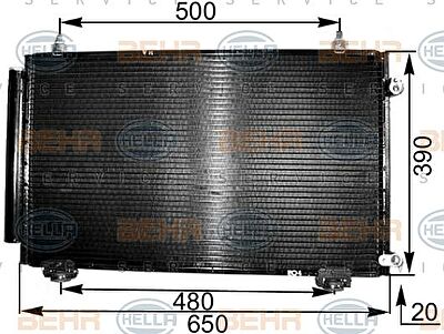 Hella 8FC 351 300-541 конденсатор, кондиционер на TOYOTA COROLLA Verso (ZDE12_, CDE12_)
