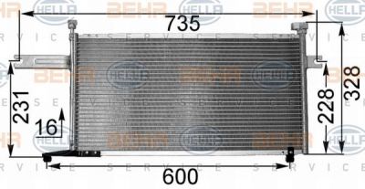 Hella 8FC 351 300-731 конденсатор, кондиционер на NISSAN MICRA II (K11)