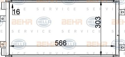 Hella 8FC 351 300-741 конденсатор, кондиционер на FIAT PUNTO (188)