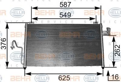 Hella 8FC 351 301-091 конденсатор, кондиционер на MAZDA PREMACY (CP)