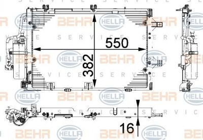 Hella 8FC 351 301-194 конденсатор, кондиционер на OPEL COMBO Tour