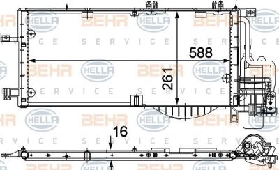 Hella 8FC 351 301-201 конденсатор, кондиционер на OPEL CORSA C фургон (F08, W5L)
