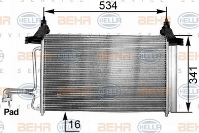 Hella 8FC 351 301-211 конденсатор, кондиционер на FIAT STILO (192)