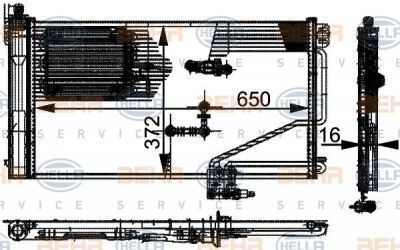 Hella 8FC 351 301-344 конденсатор, кондиционер на MERCEDES-BENZ C-CLASS (W203)