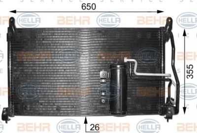 Hella 8FC 351 301-551 конденсатор, кондиционер на OPEL VECTRA A (86_, 87_)