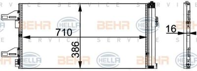 Hella 8FC 351 301-601 конденсатор, кондиционер на PEUGEOT BOXER автобус