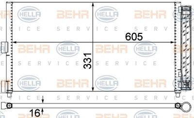 Hella 8FC 351 301-714 конденсатор, кондиционер на FIAT PUNTO (188)