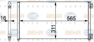 Hella 8FC 351 301-721 конденсатор, кондиционер на FIAT PUNTO (188)