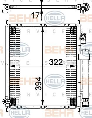 Hella 8FC 351 302-221 конденсатор, кондиционер на HONDA JAZZ II (GD)