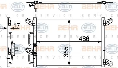 Hella 8FC 351 302-411 конденсатор, кондиционер на FIAT MAREA Weekend (185)