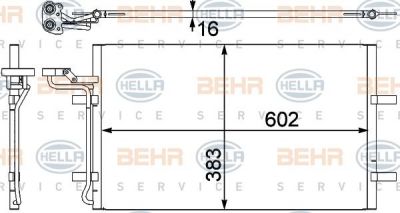 Hella 8FC 351 302-571 конденсатор, кондиционер на VOLVO C30