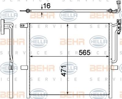 Hella 8FC 351 302-581 конденсатор, кондиционер на X3 (E83)