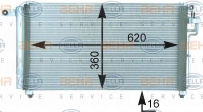 Hella 8FC 351 303-111 конденсатор, кондиционер на KIA RIO II (JB)