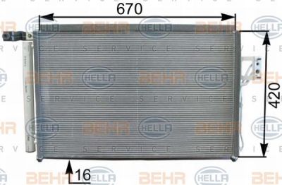 Hella 8FC 351 303-191 конденсатор, кондиционер на HYUNDAI SANTA FE II (CM)