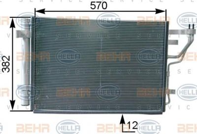 Hella 8FC 351 303-211 конденсатор, кондиционер на KIA CEE'D SW (ED)