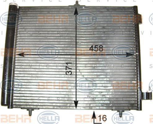 Hella 8FC 351 303-541 конденсатор, кондиционер на PEUGEOT 208