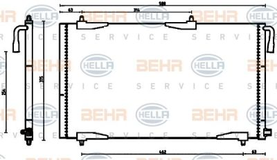 Hella 8FC 351 304-501 конденсатор, кондиционер на PEUGEOT 206 SW (2E/K)
