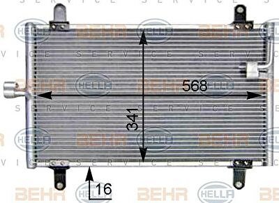 Hella 8FC 351 305-211 конденсатор, кондиционер на PEUGEOT BOXER автобус (230P)