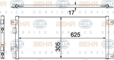 Hella 8FC 351 305-681 конденсатор, кондиционер на IVECO DAILY III c бортовой платформой/ходовая часть