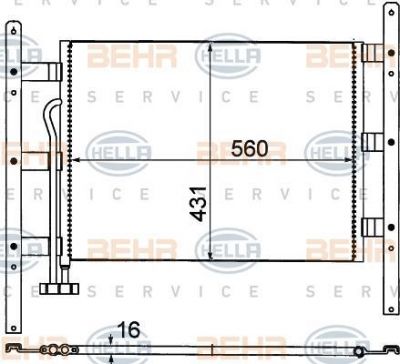 Hella 8FC 351 306-061 конденсатор, кондиционер на MAN F 2000