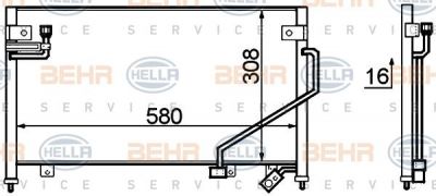 Hella 8FC 351 306-111 конденсатор, кондиционер на MAZDA 323 F V (BA)