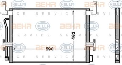 Hella 8FC 351 306-521 конденсатор, кондиционер на RENAULT TRUCKS Kerax