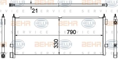 Hella 8FC 351 307-311 конденсатор, кондиционер на VOLVO FH 16