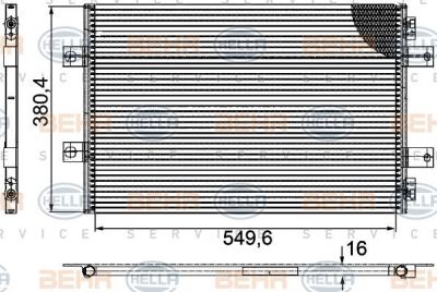 Hella 8FC 351 307-401 конденсатор, кондиционер на RENAULT TRUCKS MASCOTT c бортовой платформой/ходовая часть