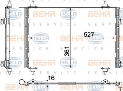 Hella 8FC 351 307-691 конденсатор, кондиционер на PEUGEOT 5008