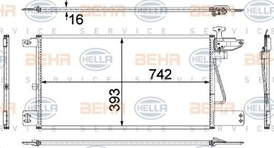 Hella 8FC 351 307-721 конденсатор, кондиционер на SCANIA P,G,R,T - series