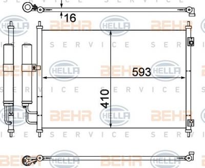 Hella 8FC 351 308-771 конденсатор, кондиционер на NISSAN X-TRAIL (T31)