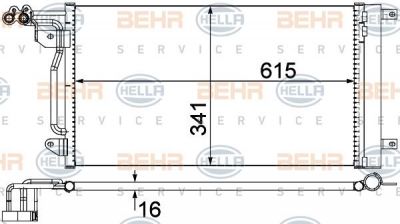 Hella 8FC 351 309-134 конденсатор, кондиционер на SKODA ROOMSTER Praktik (5J)