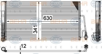 Hella 8FC 351 309-381 конденсатор, кондиционер на MINI MINI PACEMAN (R61)