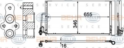 Hella 8FC 351 309-384 конденсатор, кондиционер на MINI MINI PACEMAN (R61)
