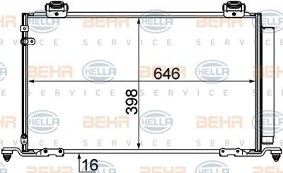 Hella 8FC 351 310-181 конденсатор, кондиционер на TOYOTA AVENSIS (T25_)