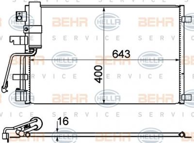 Hella 8FC 351 310-221 конденсатор, кондиционер на NISSAN QASHQAI / QASHQAI +2 (J10, JJ10)