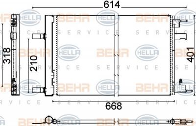 Hella 8FC 351 310-621 конденсатор, кондиционер на OPEL INSIGNIA