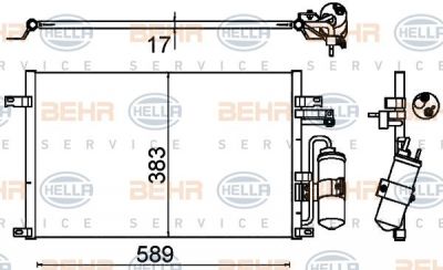 Hella 8FC 351 310-721 конденсатор, кондиционер на CHEVROLET EPICA (KL1_)