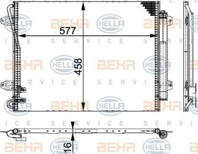 Hella 8FC 351 317-551 конденсатор, кондиционер на VW PASSAT (3C2)