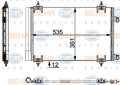 Hella 8FC 351 317-574 конденсатор, кондиционер на CITROEN BERLINGO (B9)