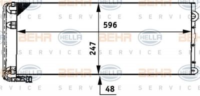 Hella 8FC 351 317-611 конденсатор, кондиционер на MAN M 2000 L