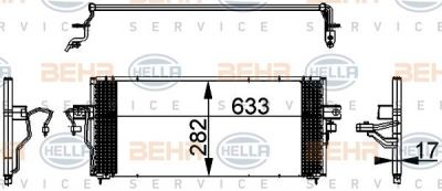 Hella 8FC 351 317-731 конденсатор, кондиционер на NISSAN ALMERA I (N15)