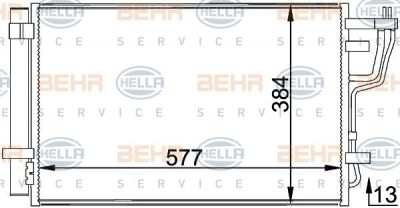Hella 8FC 351 318-441 конденсатор, кондиционер на KIA PRO CEE'D (ED)