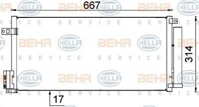 Hella 8FC 351 319-161 конденсатор, кондиционер на FIAT BRAVO II (198)