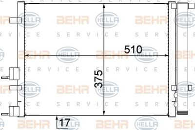 Hella 8FC 351 319-391 конденсатор, кондиционер на HYUNDAI i20 (PB, PBT)