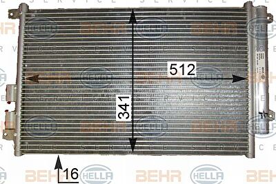 Hella 8FC 351 343-501 конденсатор, кондиционер на ALFA ROMEO 147 (937)