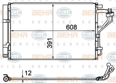 Hella 8FC 351 344-624 конденсатор, кондиционер на HYUNDAI i30 (GD)