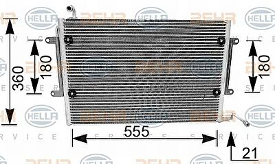 HELLA Радиатор кондиционера VW Golf/Vento 94- мех. (8FC351036-081)