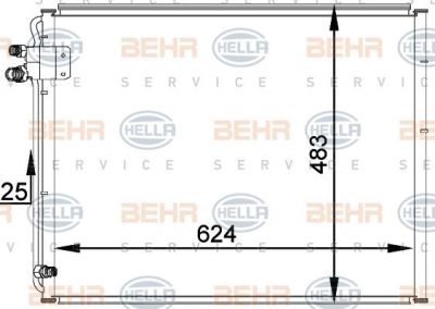 HELLA Радиатор кондиционера MB W210 2.0-5.6L =2108300570 (2108300570, 8FC351036-761)