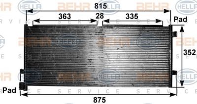 HELLA Радиатор кондиционера Volvo (8FC351300-571)